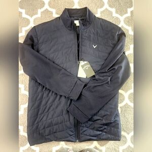NWT Callaway Mens Navy Quilted Zip Up Golf Jacket -Size XL